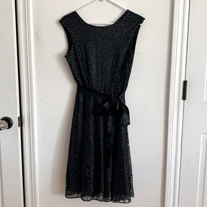 Tahari size 4 short black detailed party/cocktail dress